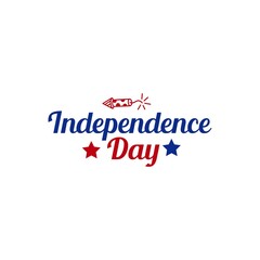Independence Day 4th of July typography clip art design on plain white transparent isolated background for card, shirt, hoodie, sweatshirt, apparel, tag, mug, icon, poster or badge