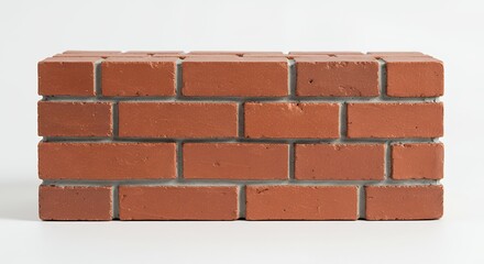 Obraz premium Red brick sample section isolated