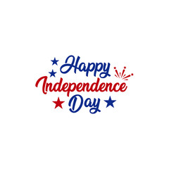 Independence Day 4th of July typography clip art design on plain white transparent isolated background for card, shirt, hoodie, sweatshirt, apparel, tag, mug, icon, poster or badge