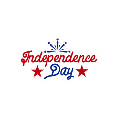 Fototapeta premium Independence Day 4th of July typography clip art design on plain white transparent isolated background for card, shirt, hoodie, sweatshirt, apparel, tag, mug, icon, poster or badge