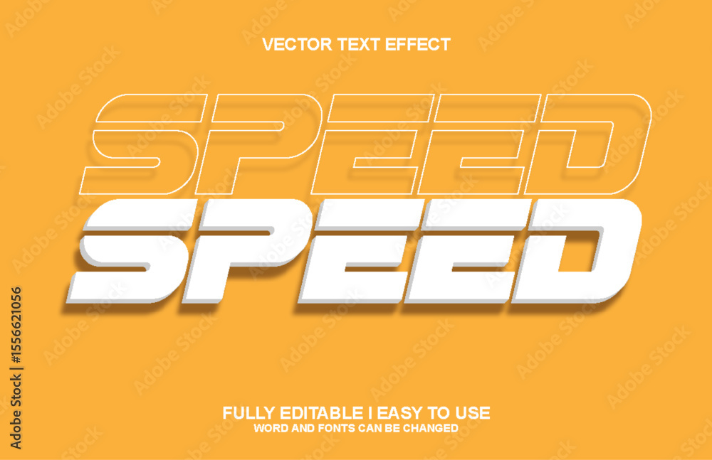 Fototapete speed 3d editable font typography text effect