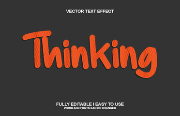 Thinking 3D Editable font typography text effect