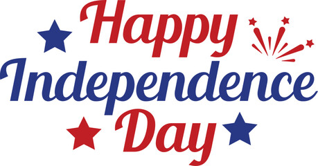 Independence Day 4th of July typography clip art design on plain white transparent isolated background for card, shirt, hoodie, sweatshirt, apparel, tag, mug, icon, poster or badge