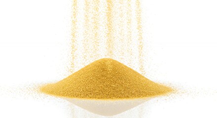 Yellow granular material in bowl