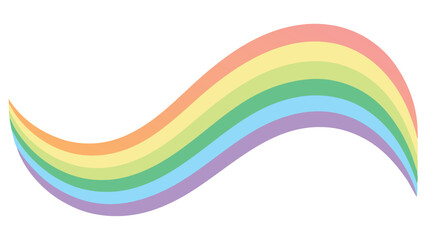 Colorful rainbow wave design element vector illustration with vibrant pastel colors