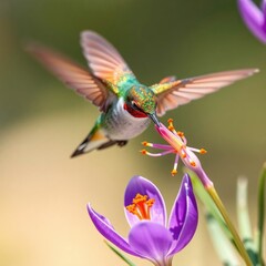 Obraz premium hummingbird and flower