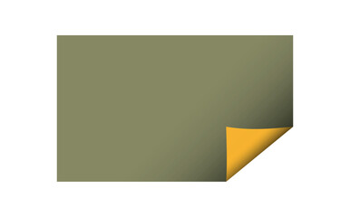 Page curl. Curled color paper. Blank sheet of ripped aged paper bright color corner. Copy space design for text, advertising, poster, wallpaper, backdrop. Printable lined and squared grid paper.