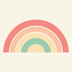 Fototapeta premium Simple minimalist rainbow design with pastel colors and transparent background