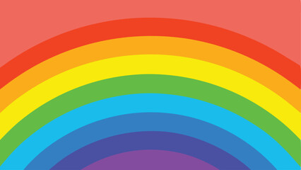 Obraz premium Vibrant rainbow arcs illustrating colors of the spectrum against a white background