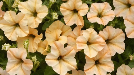 Peach Petunia Flowers Bloom Close Up