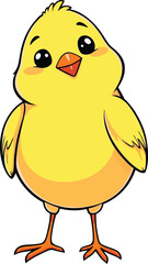 Fototapeta premium Cute cartoon a illustrator vector canary