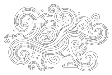 Abstract swirls and clouds, a stylized depiction of flowing water.
