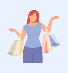 woman with shopping bags