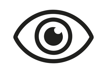 Stylized black and white eye icon representing vision and observation