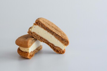 Delicious ice cream sandwich with handmade cookies.
