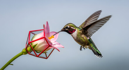 Obraz premium Hummingbird Flower Feeder