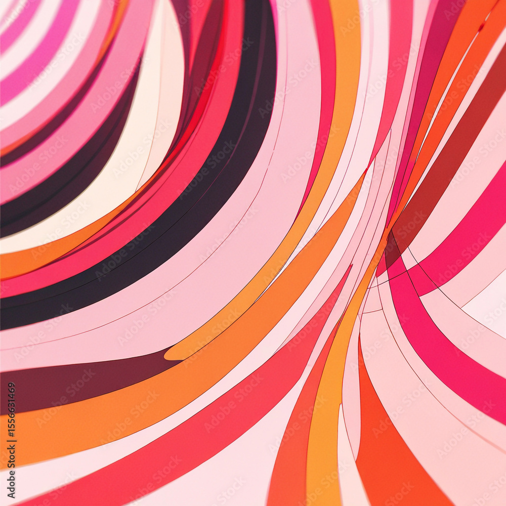 Poster abstract curved lines create a decorative background pattern design art