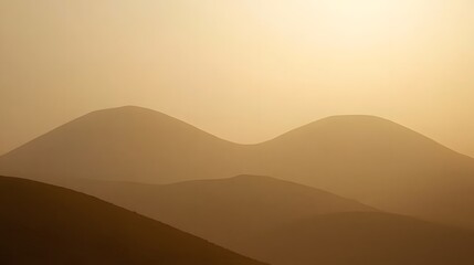 Obraz premium Golden Hour Desert Landscape Mountain Silhouette