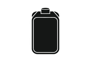 Simple black silhouette of a rectangular jerrycan with a handle and cap