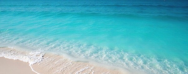 Serene blue water gently laps a tranquil shore, creating a calming, meditative atmosphere Perfect for relaxation and spa themes , summer, shore, soft