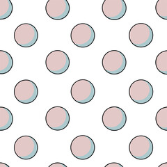 Flat Vector Pattern of Evenly Spaced Round Circle Icons in Soft Pastel Colors

