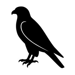 Fototapeta premium Majestic Falcon Silhouette in Bold Black Against White