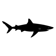 Obraz premium Blue Shark Silhouette with Sleek Shape and Minimalist Design