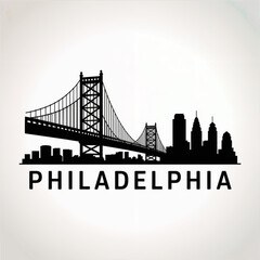 Philadelphia Skyline Silhouette — Historic and Modern American City Vector Illustration