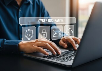 Document secure confidential access concept. Secure confidential files folder with documents access and private lock. Person touching folder icon with shield protection on virtual screen.