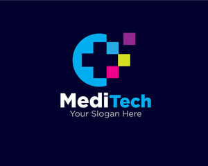 Obraz premium medical tech logo designs for health service