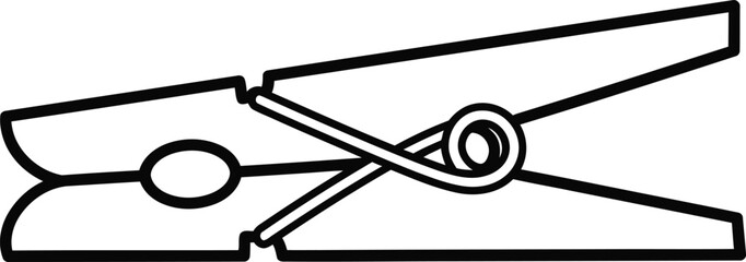 Clothes Pin Close-Up: A stark black and white image of a clothes pin. The design captures the essential form and function of this everyday object, highlighting its simple yet effective design.