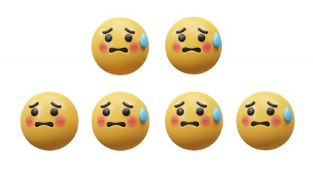 Obraz premium Emoji faces of discomfort