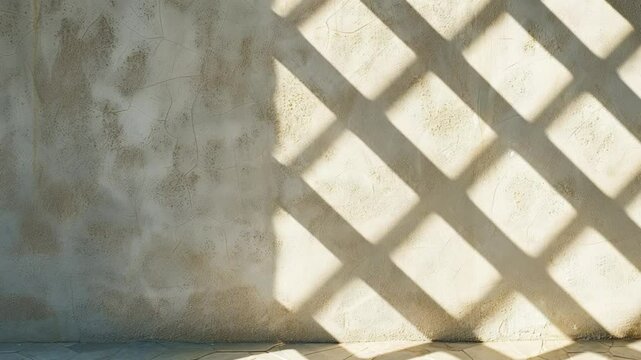 Shadow Pattern on White Wall, Geometric Light and Texture Study 4k 