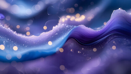 Dreamy Violet and Blue Abstract Silk Flow, Generative Ai
