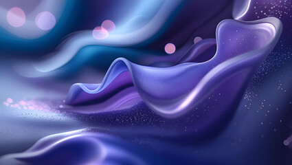 Dreamy Violet and Blue Abstract Silk Flow, Generative Ai