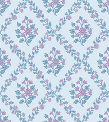 Boho Floral repeat pattern, Block print , Flower damask, floral vector file, ogee pattern, global print, seamless floral