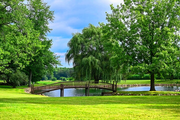 Bridge on the lake, picture taken along the road in Ohio