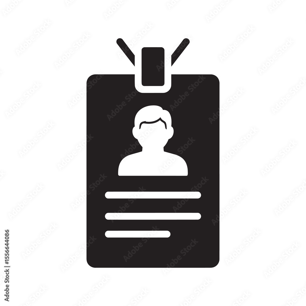 Poster user profile solid glyph icon representing personal account information identity card contact detail