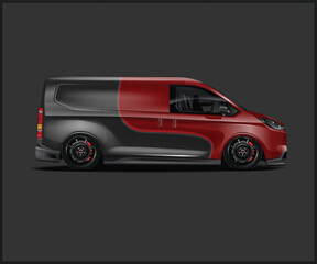 Red and Gray Van Graphic Design Template Customizable