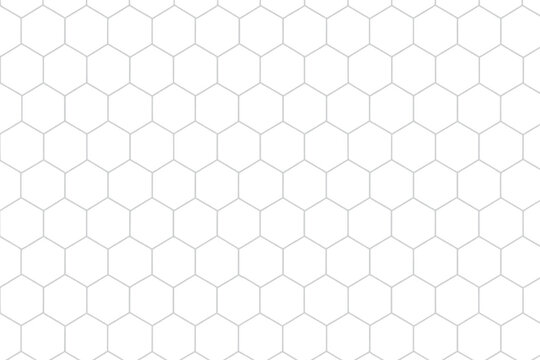 Seamless hexagonal grid pattern creates a visually appealing repetitive geometric structure on a transparent background