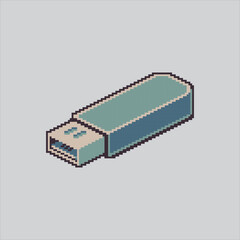 Pixel art illustration Flashdrive usb. Pixelated USB Flashdisk.  Usb flashdisk drive Icon pixelated for the pixel art game and icon for website and video game. old school retro.
