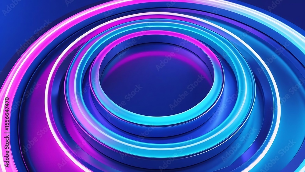 Poster futuristic digital rings: the image showcases a captivating blend of technological and artistic desi