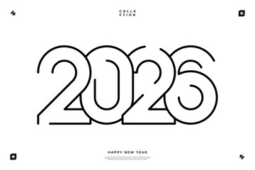 A vibrant and modern design showcasing the year 2026 in a dynamic color combinations