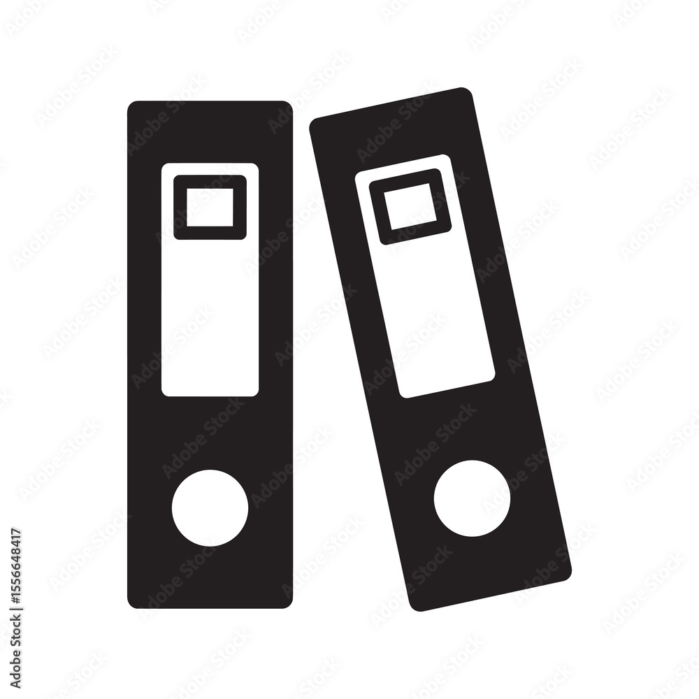 Poster ring binders solid glyph icon for document storage and office organization files and paperwork manag