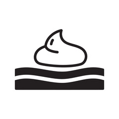 Skincare cream application on skin layer for moisturizing cosmetic product beauty treatment dermatology health care lotion hydration vector icon solid glyph