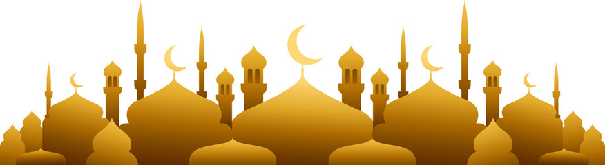 Islamic Temple Silhouette in Paper Cut Style
