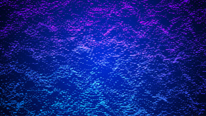 Abstract Wave Pattern With Dot. Blue And Purple Big Data Background For Ai Concept. Tech Sound Design.  Stylish Technical Net With Violet Light And Global Ripple. Wavy Dots Noise Bg.