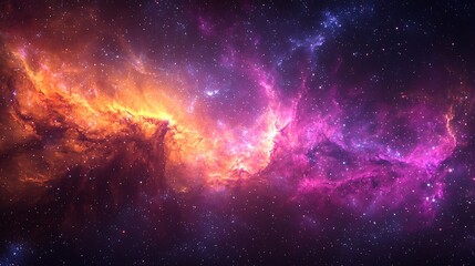 Naklejka premium Colorful Nebula in Deep Space with Galaxy Stars Background