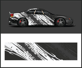 Abstract Car Wrap Design Template Stylish black and