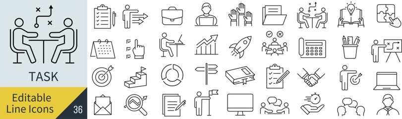 線の編集ができるタスクに関するアイコンセット（アウトライン化していない）
